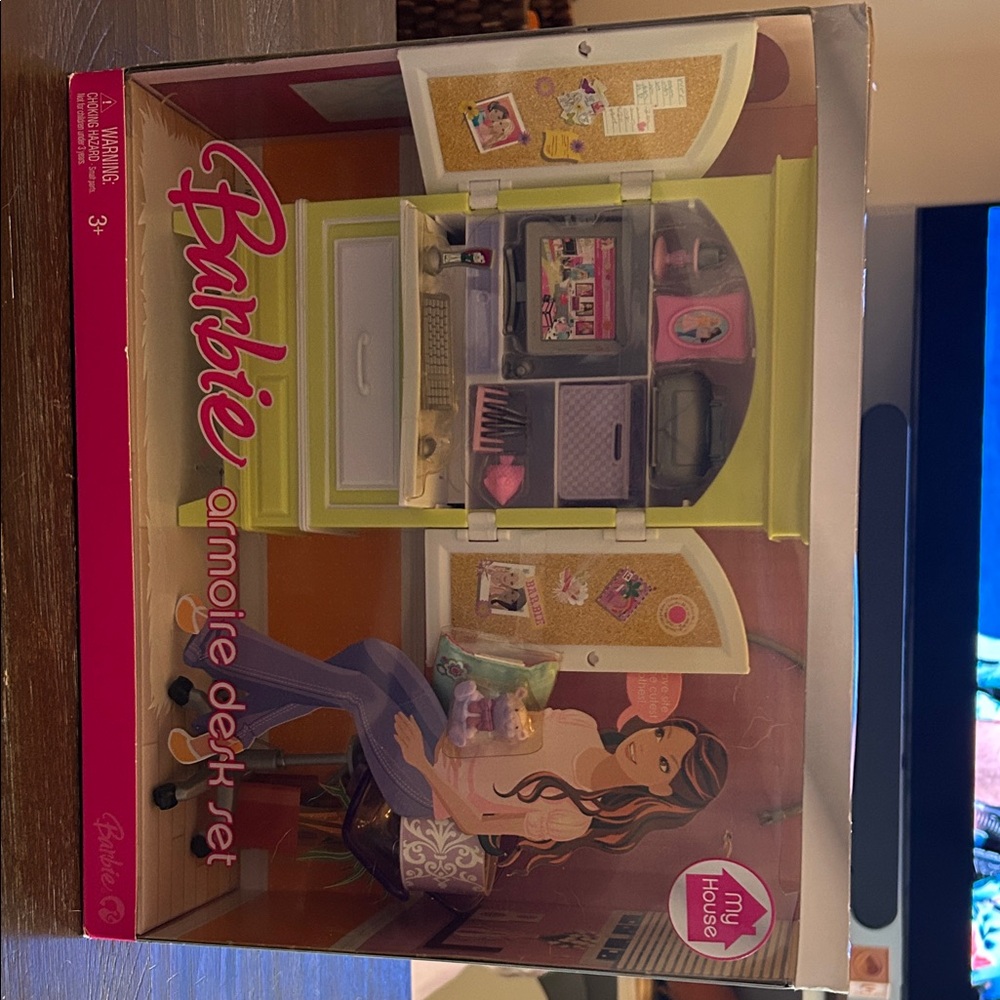 Barbie Fashion Armoire with Pink and Yellow Accents